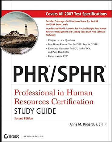 phr / sphr professional in human resources certification study guide 2nd edition anne m bogardus 0470050683,