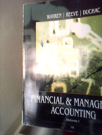 financial and managerial accounting volume 1 11th edition warren/reeve/duchac 1133191746, 978-1133191742