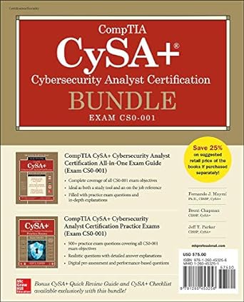 comptia cysa+ cybersecurity analyst certification bundle exam cs0 001 1st edition fernando maymi ,brent