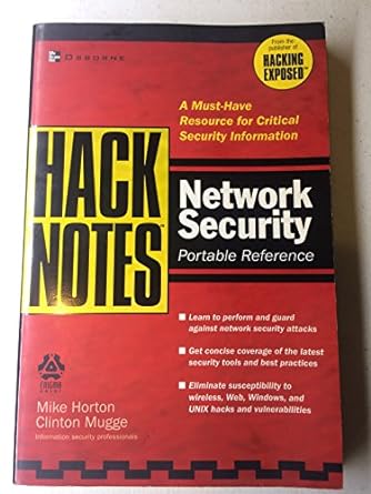 hacknotes network security portable reference 1st edition michael horton ,clinton mugge 0072227834,