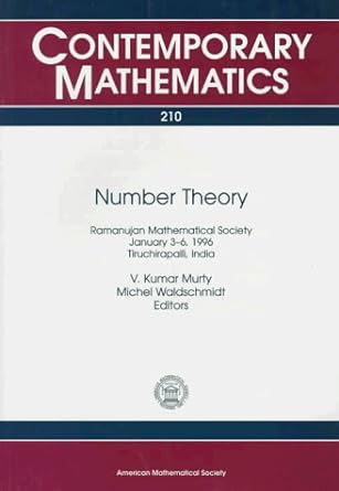 number theory ramanujan mathematical society january 3 6 1996 tiruchirapalli india 1st edition ramanujan