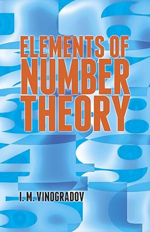elements of number theory 1st edition i. m. vinogradov 0486781658, 978-0486781655