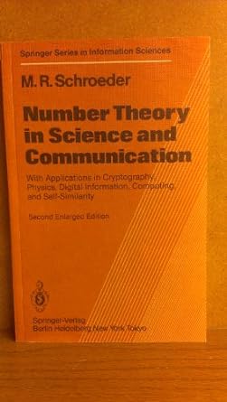 number theory in science and communication with applications in cryptography physics digital information