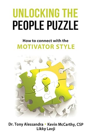 unlocking the people puzzle how to connect with the motivator style 1st edition dr tony alessandra ,kevin