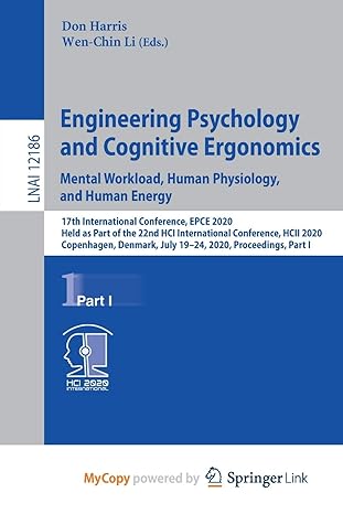 engineering psychology and cognitive ergonomics mental workload human physiology and human energy 17th