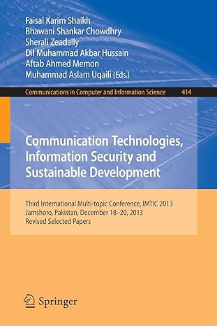 communication technologies information security and sustainable development third international multi topic
