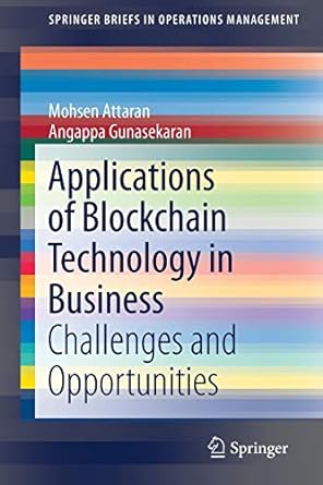 applications of blockchain technology in business challenges and opportunities 1st edition mohsen attaran