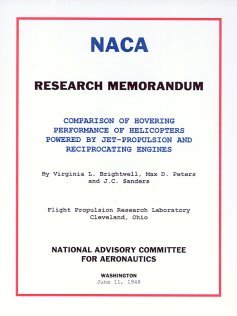 naca comparison of hovering performance of helicopters powered by jet propulsion and reciprocating engines