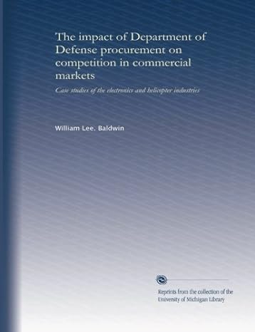 the impact of department of defense procurement on competition in commercial markets case studies of the