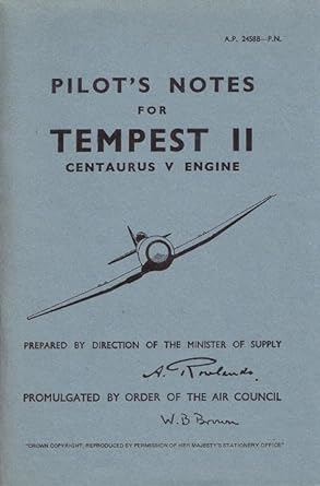 hawker tempest ii pilots notes 1st edition air ministry 0859790347, 978-0859790345