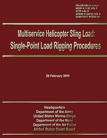 multiservice helicopter sling load single point load rigging procedures field manual 4 20 198 /mcrp 4 11 3e