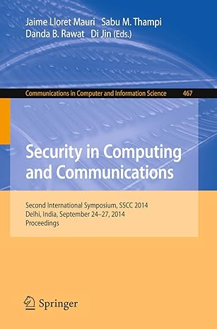security in computing and communications second international symposium sscc 2014 delhi india september 24 27