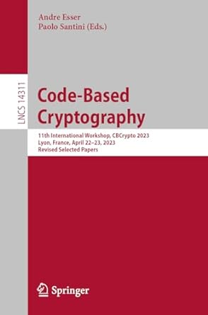 code based cryptography 11th international workshop cbcrypto 2023 lyon france april 22 23 2023 revised