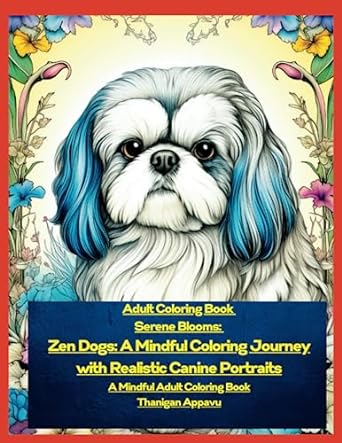 zen dogs a mindful coloring journey with realistic canine portraits adult mindful coloring dogs book 1st