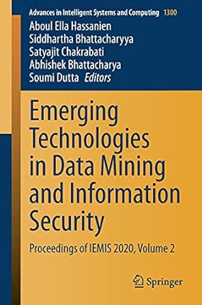 emerging technologies in data mining and information security proceedings of iemis 2020 volume 2 1st edition