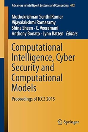 computational intelligence cyber security and computational models proceedings of icc3 2015 1st edition