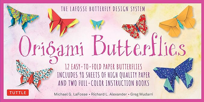 origami butterflies kit the lafosse butterfly design system kit includes 2 origami books 12 projects 98