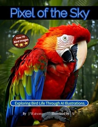 pixel of the sky exploring bird life though ai illustrations 1st edition j watson b0c9gwmrcl, 979-8399977478