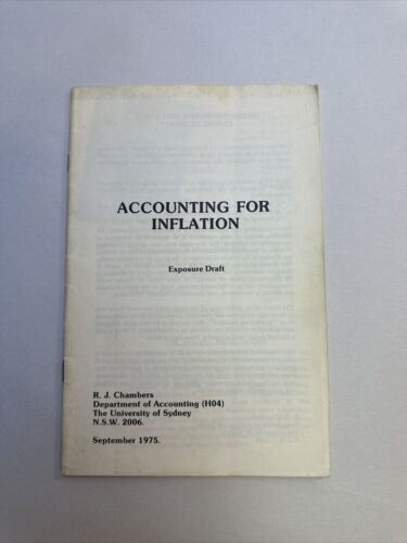 accounting for inflation 1st edition r.j chambers