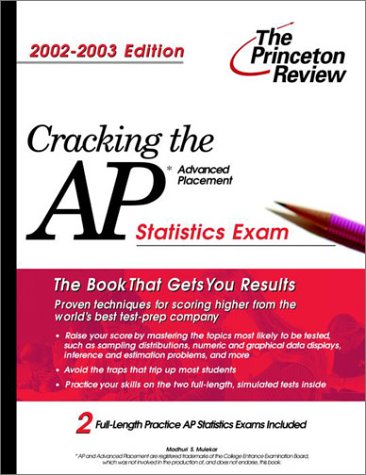 cracking the ap statistics exam advanced placement 2003rd edition princeton review 0375762329, 9780375762321