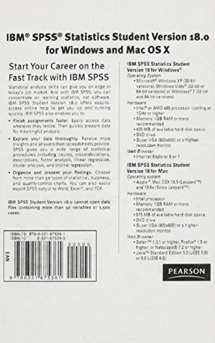 ibm spss statistics student version 18.0 for windows and mac os x 1st edition spss inc. 0321675363,