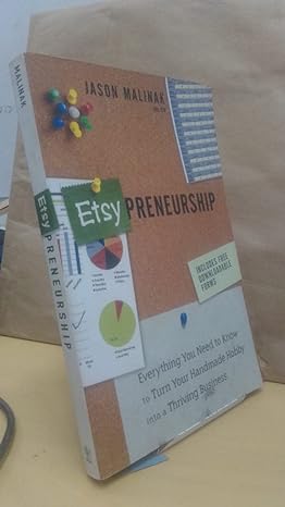 etsy preneurship 1st edition jason malinak 1118378385, 978-1118378380