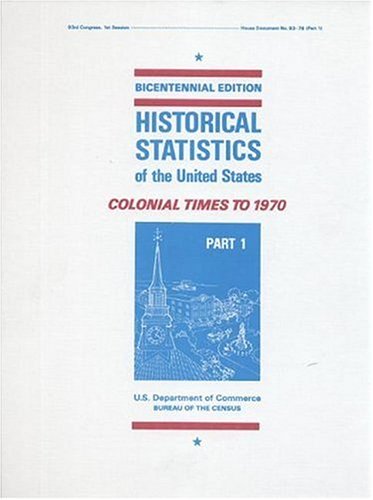 historical statistics of the united states of the united states time to 1970 part 1 2nd edition condon rall,