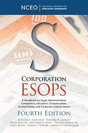 s corporation esops a handbook on legal administrative compliance valuation compensation sustainability and