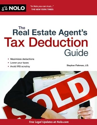 the real estate agents tax deduction guide 1st edition stephen fishman j d 1413316433, 978-1413316438