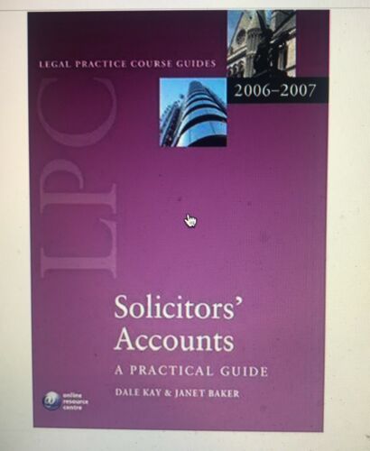 solicitors accounts 1st edition dale kay, janet baker