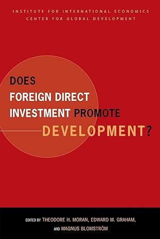 does foreign direct investment promote development 1st edition theodore moran ,edward graham ,magnus