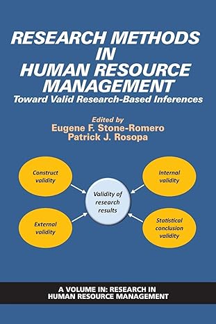 research methods in human resource management toward valid research based inferences 1st edition patrick j
