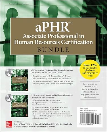 aphr associate professional in human resources certification bundle 1st edition dory willer ,william