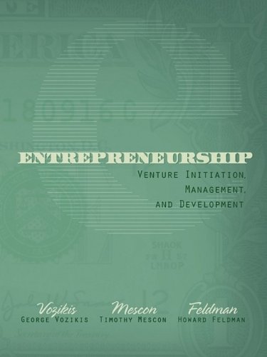 entrepreneurship venture initiation management and development 1st edition george s vozikis 1933483091,