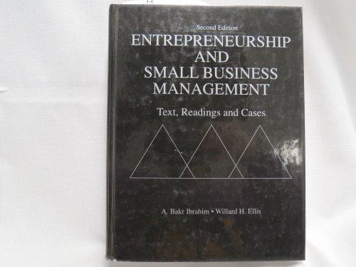 entrepreneurship and small business management text readings and cases 2nd edition ibrahim, a. bakr, ellis,