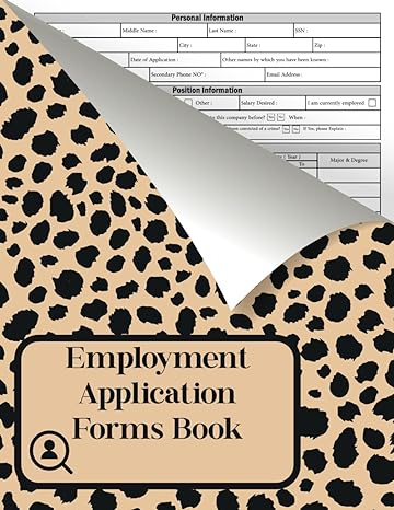 employment application forms book job application form leopard spots cover design 120 pages 8 5 x 11 inches