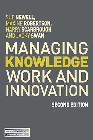 managing knowledge work and innovation 2nd edition sue newell ,harry scarbrough ,jacky swan 0230522017,
