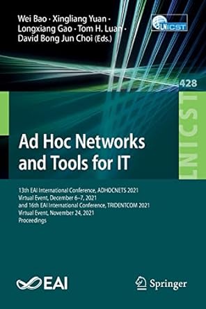 ad hoc networks and tools for it 13th ea international conference adhocnets 2021 virtual event december 6 7