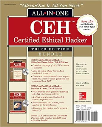all in one ceh certified ethical hacker 3rd edition matt walker 125983753x, 978-1259837531
