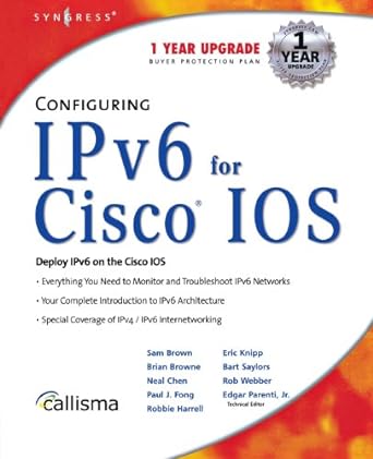 configuring ipv6 for cisco ios 1st edition syngress 1928994849, 978-1928994848