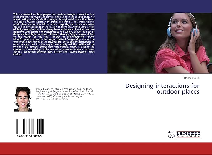 designing interactions for outdoor places 1st edition danai tsouni 333006899x, 978-3330068995