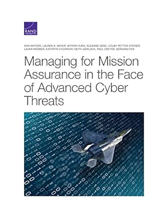 managing for mission assurance in the face of advanced cyber threats 1st edition don snyder ,lauren a mayer