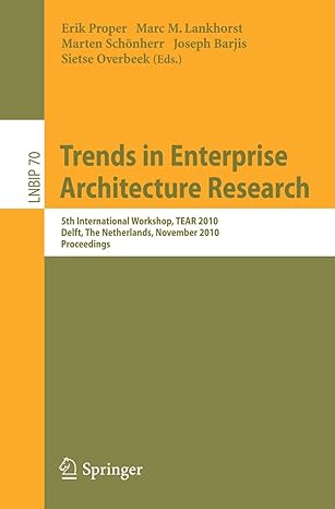 trends in enterprise architecture research 5th international workshop tear 2010 delft the netherlands