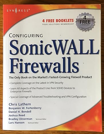configuring sonicwall firewalls 1st edition dan bendell 1597492507, 978-1597492508