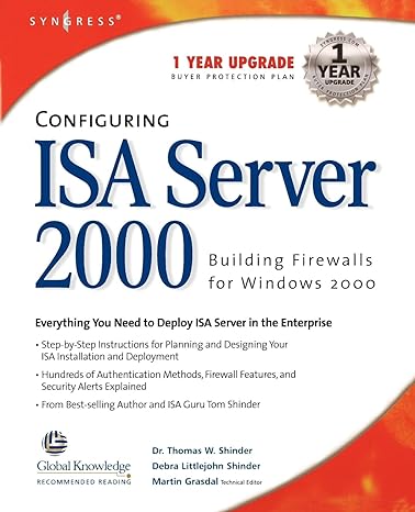 configuring isa server 2000 building firewalls for windows 2000 1st edition syngress 1928994296,