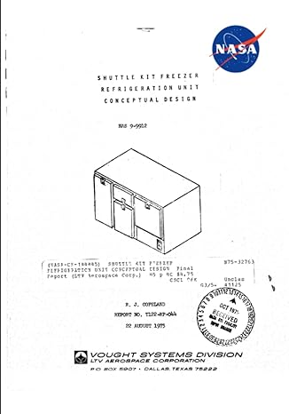 shuttle kit freezer refrigeration unit conceptual design 1st edition nasa ,national aeronautics and space