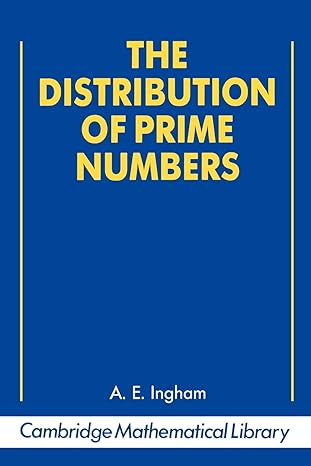 the distribution of prime numbers 1st edition a. e. ingham 0521397898, 978-0521397896