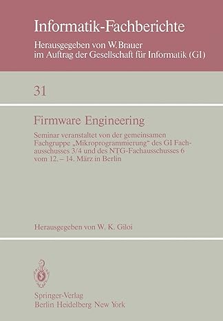 firmware engineering 1st edition w k giloi 354010304x, 978-3540103042