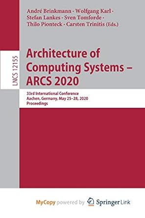 architecture of computing systems arcs 2020 33rd international conference aachen germany may 25 28 2020