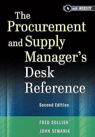 the procurement and supply managers desk reference 2nd edition fred sollish, john semanik 111813009x,